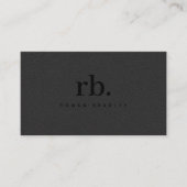 Black & Gray Leather Monogram Clean Professional 名刺 (正面)