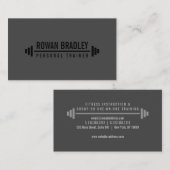 Black & Gray Minimalist Personal Trainer Fitness 名刺 (正面/裏面)