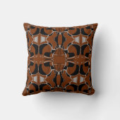 Black Gray on Dark Rust Large Tiles Pattern クッション (裏面)