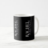 Black Gray Personalized Names  コーヒーマグカップ (正面右)
