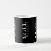 Black Gray Personalized Names  コーヒーマグカップ (中央)