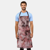 Black Gray Pink White Modern Geometric Abstract エプロン (着用した状態)