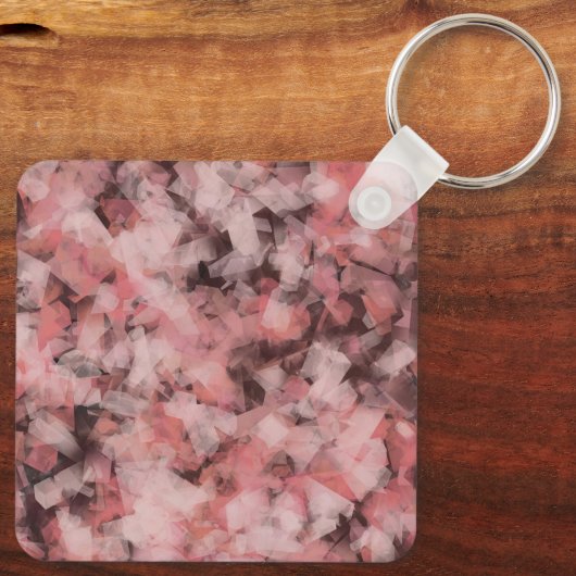 Black Gray Pink White Modern Geometric Abstract キーホルダー (裏面)