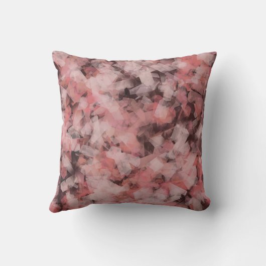 Black Gray Pink White Modern Geometric Abstract クッション (裏面)