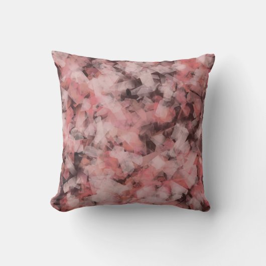 Black Gray Pink White Modern Geometric Abstract クッション (正面)