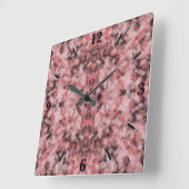 Black Gray Pink White Modern Geometric Abstract スクエア壁時計 (傾斜)