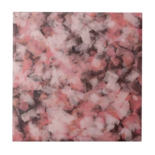 Black Gray Pink White Modern Geometric Abstract  タイル (正面)