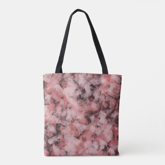 Black Gray Pink White Modern Geometric Abstract トートバッグ (裏面)