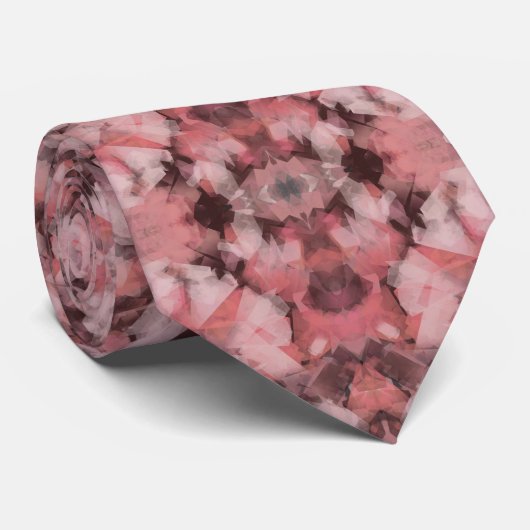 Black Gray Pink White Modern Geometric Abstract ネクタイ (ロール)
