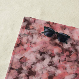 Black Gray Pink White Modern Geometric Abstract ビーチタオル