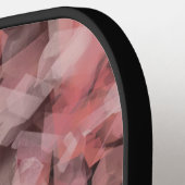 Black Gray Pink White Modern Geometric Abstract ピックルボールラケット (左詳細)