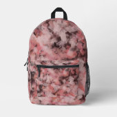 Black Gray Pink White Modern Geometric Abstract プリントバックパック (正面)