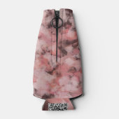 Black Gray Pink White Modern Geometric Abstract ボトルクーラー (裏面)