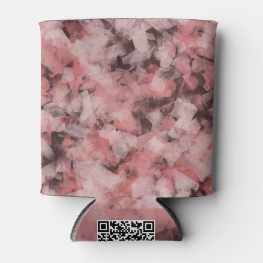 Black Gray Pink White Modern Geometric Abstract 缶クーラー (正面)