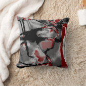 Black Gray Shades Burgundy Abstract Art Motif クッション (ブランケット)