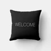 「Black Gray Swarls」という名前のファミリーへようこそ クッション (裏面)