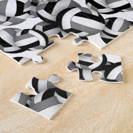 black gray team colors girls boys volleyball ジグソーパズル