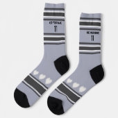 Black, gray, white- Name Number heart Socks ソックス (左)
