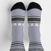 Black, gray, white- Name Number heart Socks ソックス (上部)