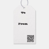 Black Gray White Retro Floral Art Seamless Pattern ギフトタグ (裏面)