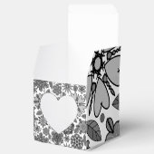 Black Gray White Retro Floral Art Seamless Pattern フェイバーボックス (オープン)