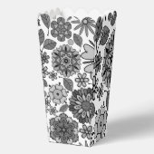 Black Gray White Retro Floral Art Seamless Pattern フェイバーボックス (裏面)