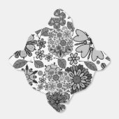 Black Gray White Retro Floral Art Seamless Pattern フェイバーボックス (折り畳みなし)