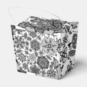 Black Gray White Retro Floral Art Seamless Pattern フェイバーボックス (裏面サイド)