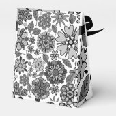 Black Gray White Retro Floral Art Seamless Pattern フェイバーボックス (裏面サイド)
