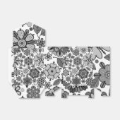 Black Gray White Retro Floral Art Seamless Pattern フェイバーボックス (折り畳みなし)
