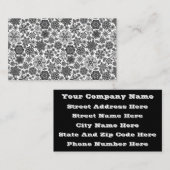 Black Gray White Retro Floral Art Seamless Pattern 名刺 (正面/裏面)