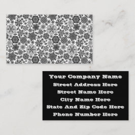 Black Gray White Retro Floral Art Seamless Pattern 名刺