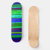 Black, green and blue stripes skateboard スケートボード (正面)