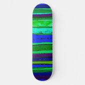 Black, green and blue stripes skateboard スケートボード (正面)