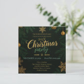 Black Green and Gold Classic Christmas Invitation 招待状 (スタンド正面)