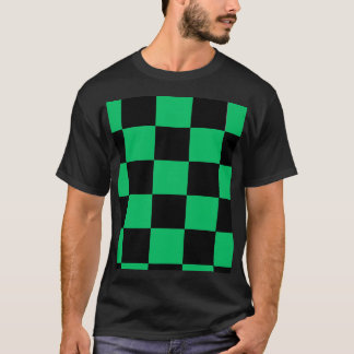 Black & Green Anime Style Pattern Tee Tシャツ