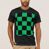 Black & Green Anime Style Pattern Tee Tシャツ (正面)