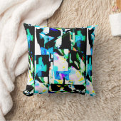 Black Green Aqua Pink White Contemporary Art Print クッション (ブランケット)