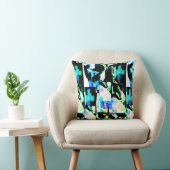 Black Green Aqua Pink White Contemporary Art Print クッション (椅子)