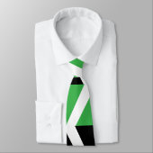 Black Green Chevron Stripe ネクタイ (タイ)