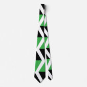 Black Green Chevron Stripe ネクタイ (正面)