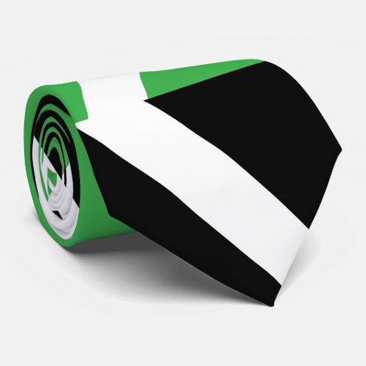 Black Green Chevron Stripe ネクタイ (ロール)