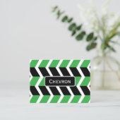 Black Green Chevron Stripe 名刺 (スタンド正面)