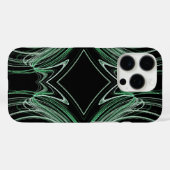 Black & Green Fractal-adjusts for all cases Case-Mate iPhoneケース (裏面 (横))