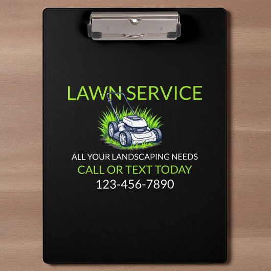 Black Green Lawn Care and Service Professional クリップボード