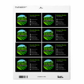 Black Green Lawn Care Landscaping Mowing Service ラベル (フルシート)