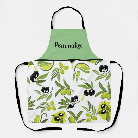 Black & Green Olives Apron エプロン (正面)