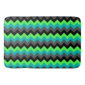 Black Green Ombre Chevrons Large Bath Mat バスマット (正面)