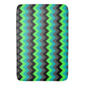Black Green Ombre Chevrons Large Bath Mat バスマット (正面縦)