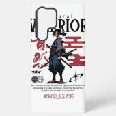 Black & Green Samurai Head – Custom Samsung Case Galaxyケース (裏面)